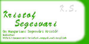 kristof segesvari business card