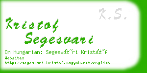 kristof segesvari business card